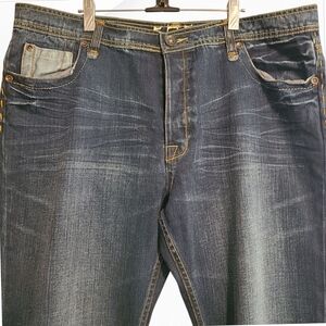 575 Men Distressed Classic Indigo Straight Leg Jeans SZ 38